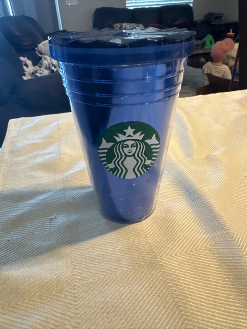 Starbucks Blue Tumbler with Green White Siren Logo